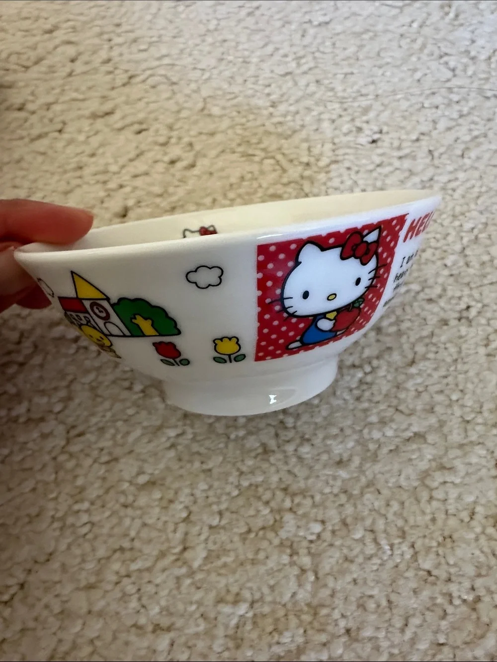 Hello Kitty Kids Red Ceramic Bowl and Mug Set